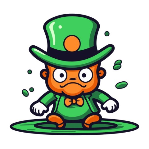 Cartoon Leprechaun Mascot Character Vector Illustration