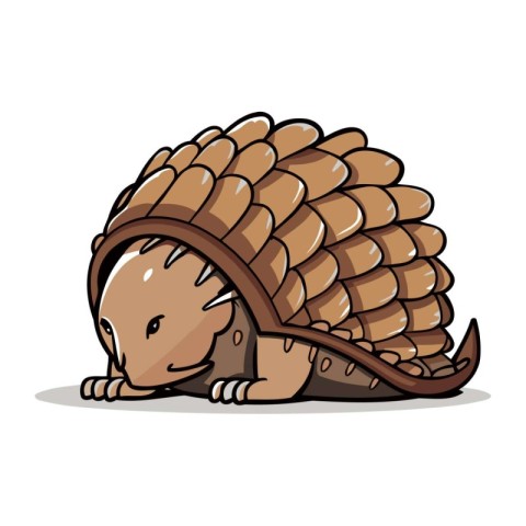 Cute little tortoise. Vector cartoon illustration isolated on wh