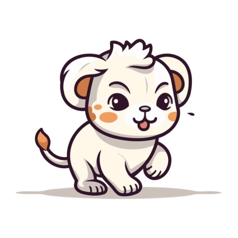 Cute cartoon dog. Vector illustration isolated on a white backgr