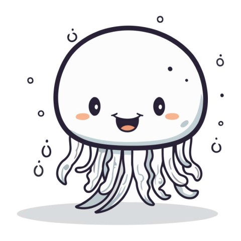 Jellyfish cute cartoon icon. Sea life ecosystem fauna and ocean