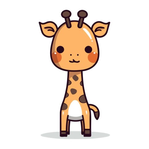 Cute giraffe cartoon character. Vector illustration of a cute gi