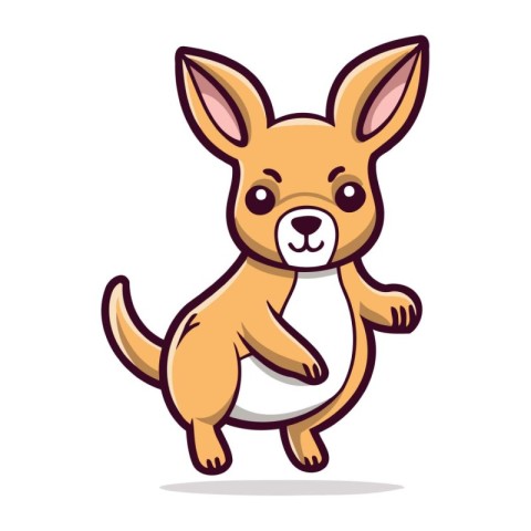 Cute kangaroo cartoon vector illustration. Cute cartoon kangaroo