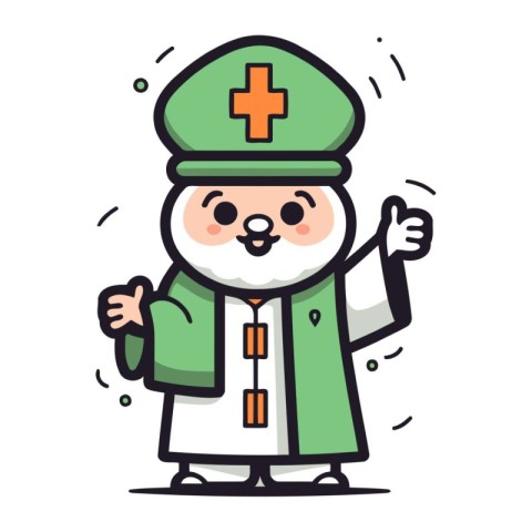 Medical Doctor Character Vector Illustration. Cute Cartoon Docto