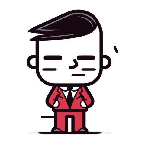 Sad Businessman Cartoon Character Vector Illustration. Flat Desi