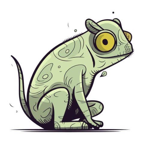 Cartoon chameleon. Vector illustration of a chameleon.