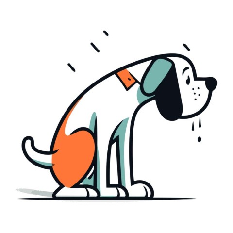 Cartoon dog. Vector illustration of a dog in a flat style.