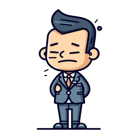 Sad Businessman   Cartoon Vector Illustration of Sad Businessman