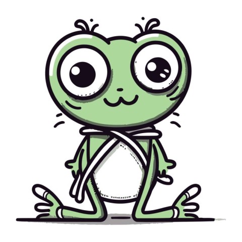 Cute frog cartoon character vector illustration. Cute cartoon fr