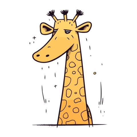 Cute cartoon giraffe isolated on white background. Vector illust