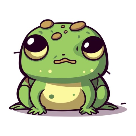 Cute cartoon frog. Vector illustration isolated on a white backg