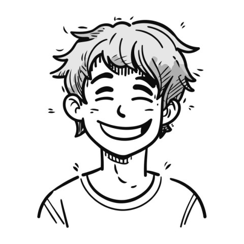 Smiling boy. Vector illustration of a happy boy with a smile.