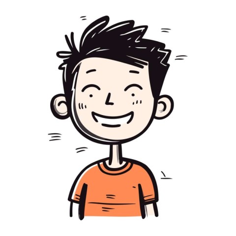 Cartoon happy boy. Vector illustration of a happy smiling boy.