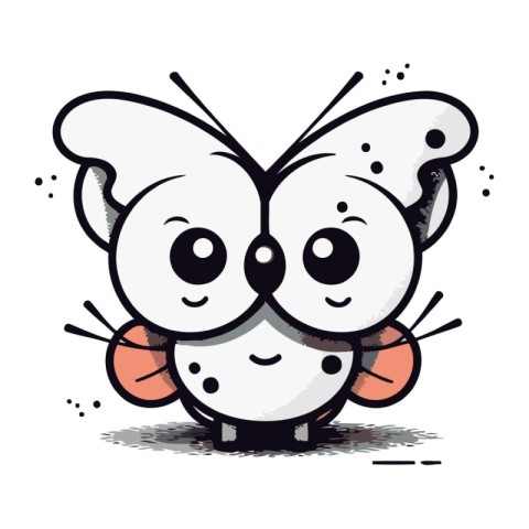 Butterfly cartoon vector illustration. Cute cartoon butterfly ch