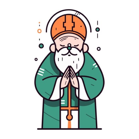 Vector illustration of christian catholic holy man icon in flat