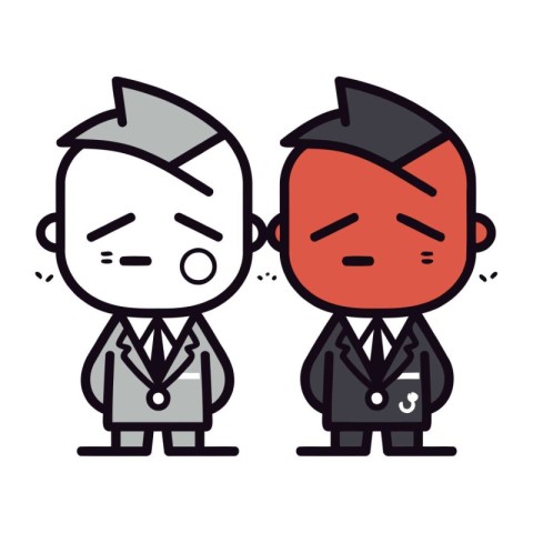 Illustration of two business men talking with each other. vector