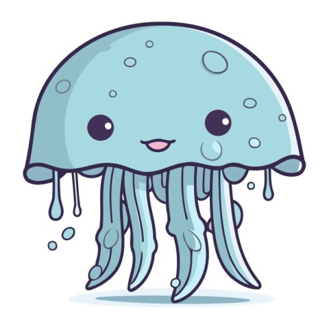 Cartoon jellyfish. Vector illustration of a cartoon jellyfish.