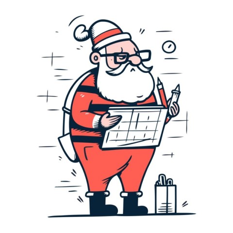 Santa Claus. Vector illustration in cartoon style. Santa Claus w