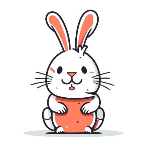 Cute rabbit character vector illustration. Cute bunny cartoon ch