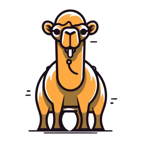 Camel vector illustration. Cute cartoon animal isolated on white