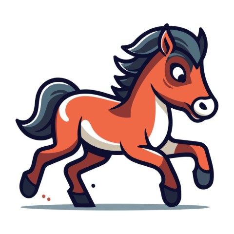 Running horse. Vector illustration isolated on white background.