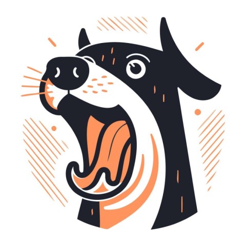 Vector illustration of a dog head. Can be used for t shirt print