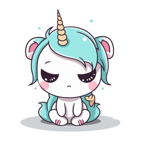 Unicorn cute character design. Vector illustration.eps 10.