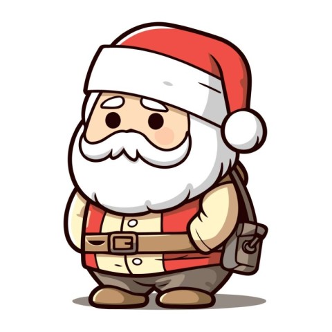 Santa Claus   Cartoon Illustration of Santa Claus in Christmas C