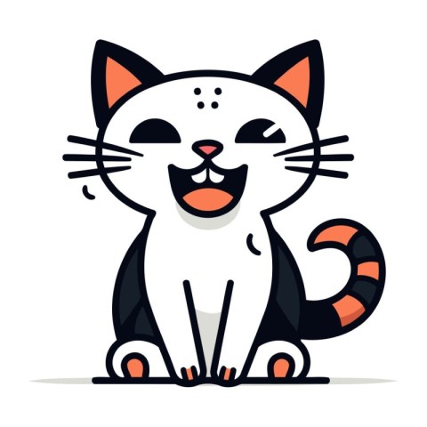 Cute cartoon cat vector illustration. Cute cat character design.