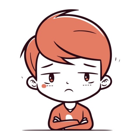 Angry Little Boy Vector Illustration. Cute Kid Character.