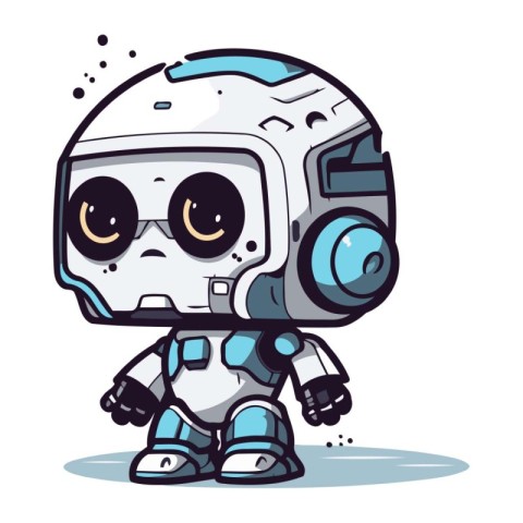 Cute Cartoon Astronaut Character. Vector illustration isolated o