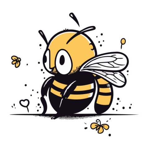 bee on the white background. vector illustration. eps 10.