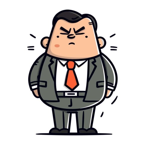 Upset Businessman Cartoon Character Vector. Stressed Businessman