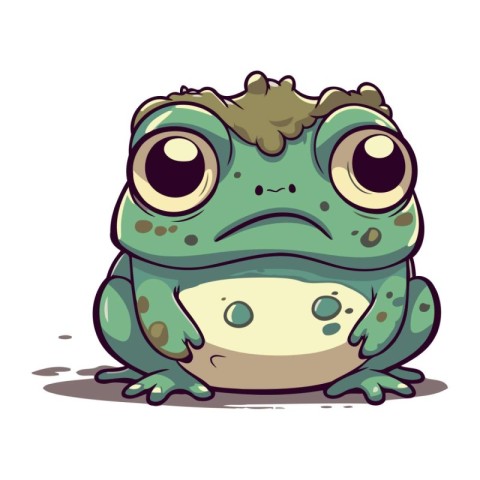 Cute cartoon frog isolated on a white background. Vector illustr