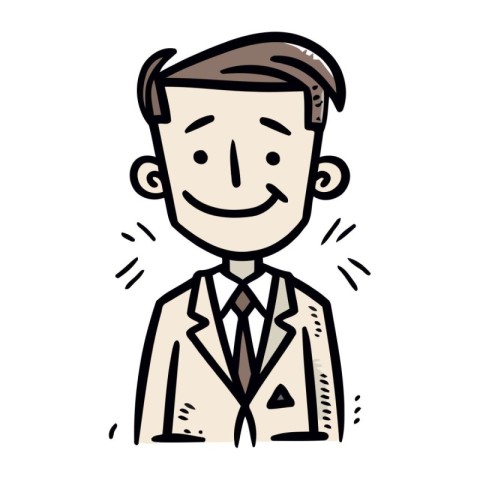 illustration of a man wearing a suit with a smile on his face