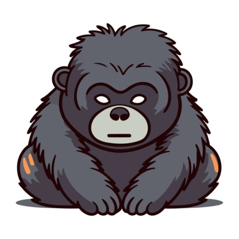 illustration of a gorilla on a white background. Vector illustra