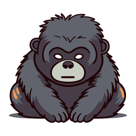 illustration of a gorilla on a white background. Vector illustra