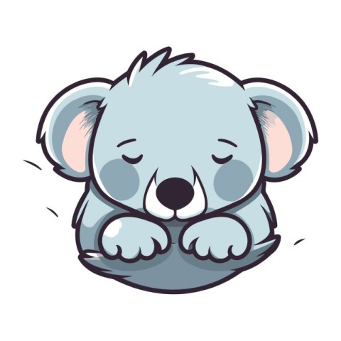 Cute Koala Sleeping Cartoon Mascot Character Vector Illustration