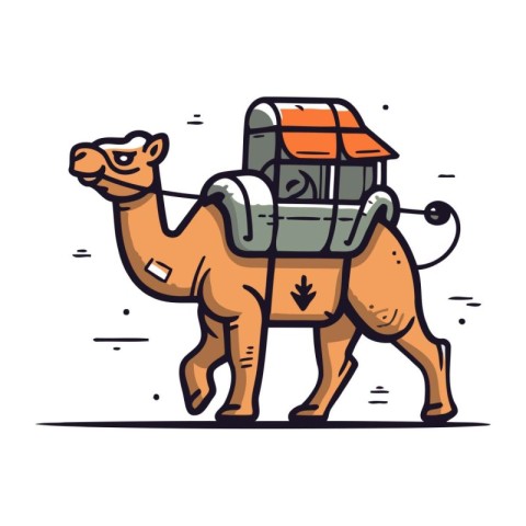 Camel. Vector illustration in cartoon style on a white backgroun