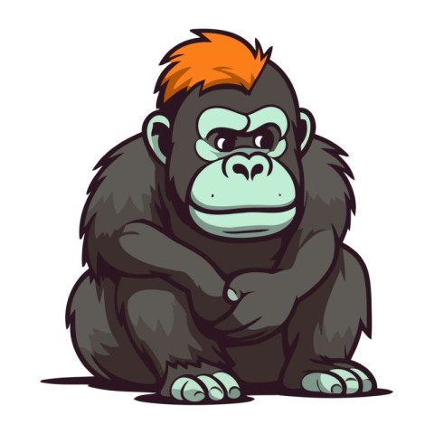 Gorilla Cartoon Mascot Character Vector Illustration EPS10