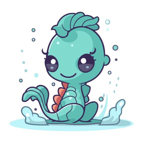 Cute cartoon mermaid. Vector illustration of a cute mermaid.