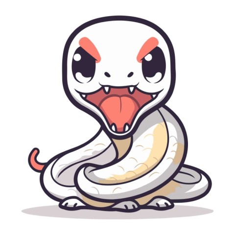 Cute snake character cartoon style vector illustration. Isolated