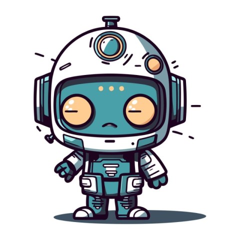 Cute Cartoon Astronaut Mascot Character Vector Illustration.