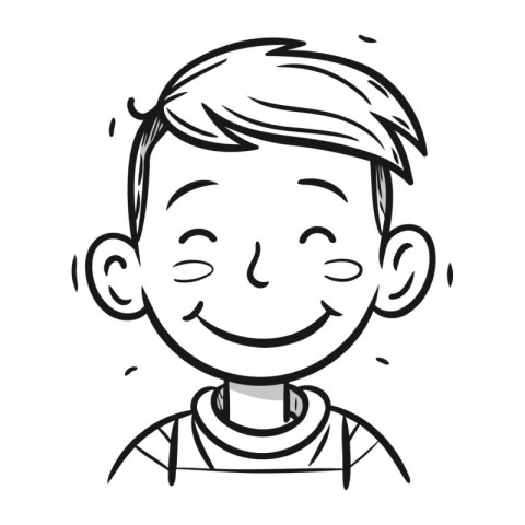 Vector illustration of a happy smiling boy. Hand drawn cartoon s