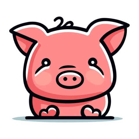 Piggy bank vector illustration. Cute piggy bank character.