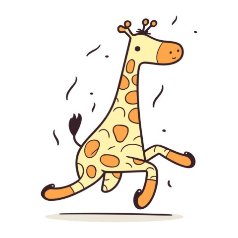 Cartoon funny giraffe. Vector illustration of a funny animal.