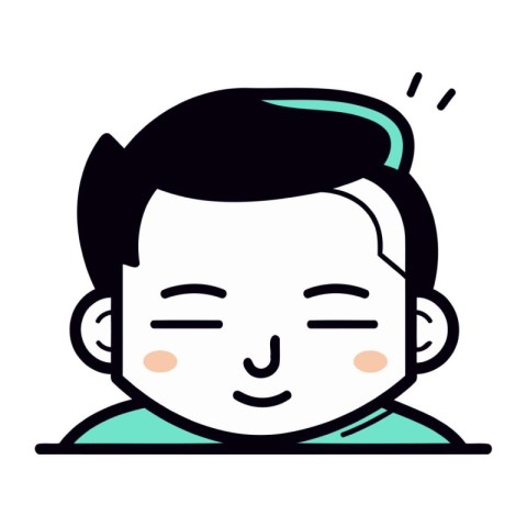 Vector illustration of a boy with eyes closed. Facial expression