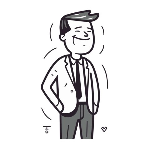 Vector illustration of a man in a business suit. Cartoon style.