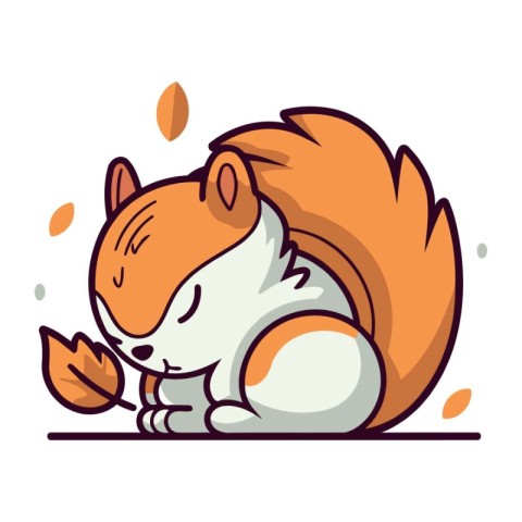 Cute squirrel. Vector illustration of a squirrel in cartoon styl