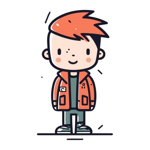 Character boy in casual clothes. Kid in stylish clothes. Vector