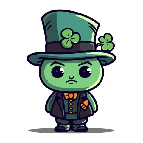 Cute Cartoon Leprechaun Mascot Character Vector Design